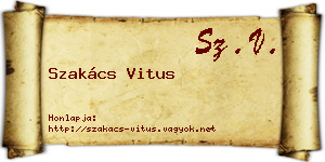 Szakács Vitus névjegykártya